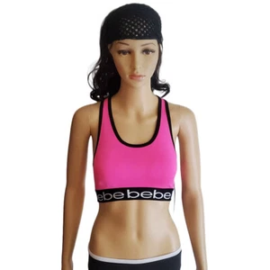 Neu mit Etikett Bebe Sport AUTHENTIC LOGOBAND DAMEN ROSA NAHTLOSER BH GRÖSSE S M L - Bild 1 von 5