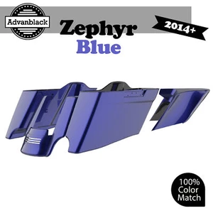 CVO Tapered Extended Stretched Saddlebags Fits Harley 2014+ ZEPHYR BLUE - Imagen 1 de 19