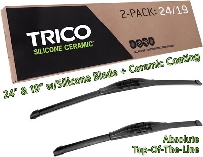 Top-of-the-line TRICO Silicone Ceramic Wiper Blades 24"+19" 2-Wiper Pack - Image 1 of 4
