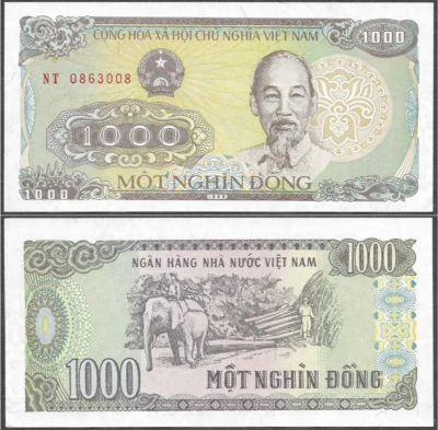 🇻🇳 Billete UNC Vietnam 1000 Dong (1988, P-106) 🇻🇳 Foto 1 de 4