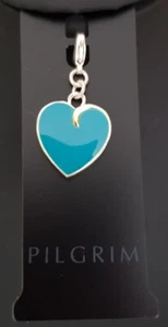 PILGRIM Anhänger Charms Herz türkis versilbert  #P88 - Bild 1 von 1