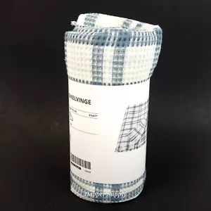 IKEA SIKELVINGE Throw White Blue Check 51x67" New 100% Cotton - Picture 1 of 6