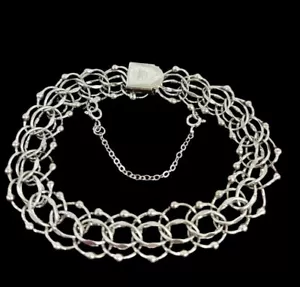 Sterling Silber Elco Dreifach Kreis Gliederarmband 7,5" L 17,8 Gramm gestempelt - Bild 1 von 4