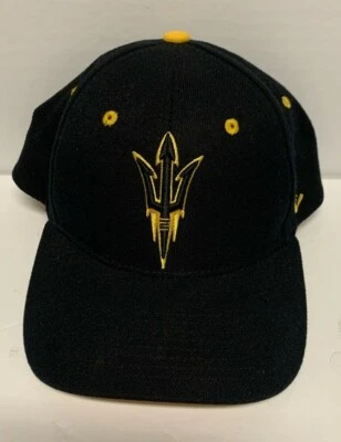 ASU Arizona State Sun Devils Black Zephyr Black Hat Cap Medium / Large - Image 1 of 4