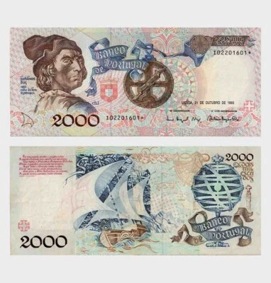 Portugal - 1993 - 2000 Escudos - Replacement * - 300.000 Notes- "VF+"  #ED4849 - Image 1 of 4