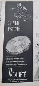 Volupte 1943 plata esterlina psique compacto cosmético anuncio vintage - Imagen 1 de 1