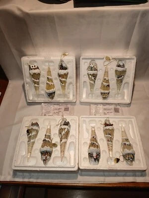 Adornos Thomas Kinkaid/Ashton-Drake Icicle Village 4 juegos de 3 certificados (LEER) Foto 1 de 4