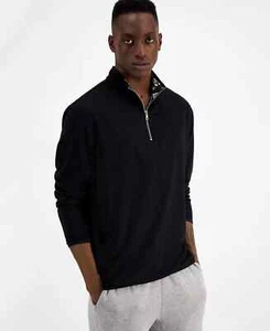 INC Men's Quarter Zip Lightweight Pullover Sweatshirt, Black, Medium - Picture 1 of 3