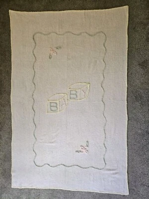 Cobertor de colcha floral vintage de chenille para berço blocos de bebê 42" X 64" - Imagem 1 de 4