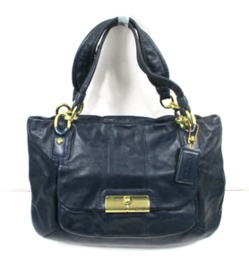** NEW Coach 16814 Kristin Blue Leather Shoulder Bag 10" x 11" x 3" - Picture 1 of 7