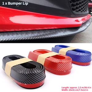 Car Front Bumper Lip Splitter Spoiler Skirt Protector Strip Rubber Universal - Foto 1 di 21