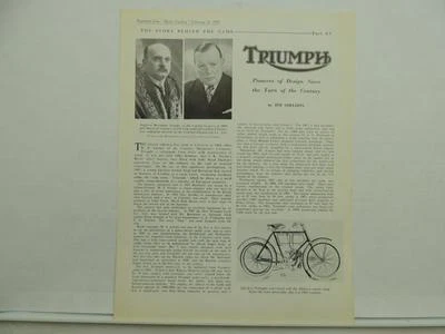 Reimpresión Vintage Febrero 1969 Triumph Trophy T.T. L9685 Foto 1 de 3