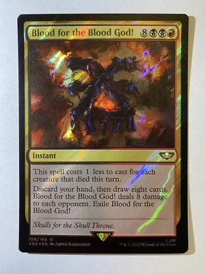 MTG - Blood For The Blood God! Surge Foil Warhammer 40,000 In Hand NM - Image 1 of 2