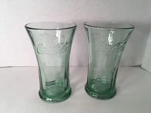 Vintage Libbey Coke COCA COLA Green Flared Glass Bell Tumbler 16 oz Heavy Glass - Picture 1 of 6