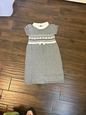 New Gymboree Girl's Size 12 Fair Isle Sparkle Faux Fur Trimmed Sweater Dress NWT - Image 1 of 4