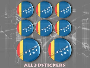 8 x 3D ROUND Resin Domed Flag Durham - USA Adhesive Decal Vinyl - Picture 1 of 1