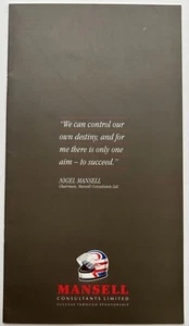 Mansell Consultants Limited brochure. Nigel Mansell Formula One Sponsorship - Picture 1 of 4