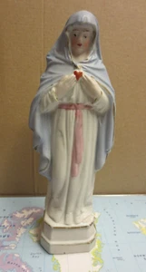 alte Madonna Herz Maria Religiös Mutter Gottes ca. 19 cm Bisquittporzellan - Bild 1 von 5