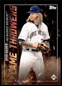 2020 MLB Sticker #50 Josh Hader Flame Throwers - Milwaukee Brewers