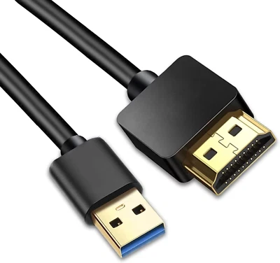 USB to HDMI Adapter Cable, Male HD Monitor Display Audio Video Converter Cable - Image 1 of 4