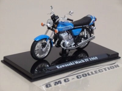 KAWASAKi MACH IV 1969 BLU BLUE MOTO EDiCOLA 1/24 - Immagine 1 di 3