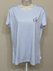 Calvin Klein Jeans Women’s Light Blue Casual Short Sleeve Crew Neck T-Shirt s XL - Picture 1 of 12