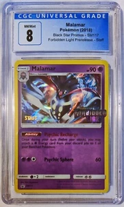 Pokemon Malamar STAFF Prerelease Promo S&M Forbidden Light SM117 Holo Rare CGC 8 - Picture 1 of 5