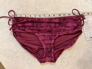 Athleta NWT M 8 10 Cinch Full Bottom Vintage Plum Bikini Scrunch 657720 Tie Dye - Picture 1 of 10