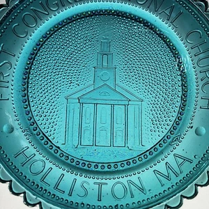 Holliston MA Church Art Glass VTG Massachusetts FCC Pairpoint Crystal Cup Plate - Picture 1 of 7