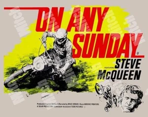 ON ANY SUNDAY 1971 STEVE Mc QUEEN MOTORCYCLE BRITISH QUAD 11 X 14 POSTER CARD BQ - Picture 1 of 1