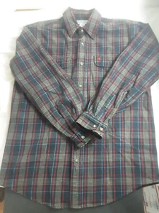 Carhartt para hombre talla grande rojo azul a cuadros manga larga franela algodón con botones - Imagen 1 de 14