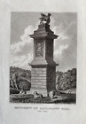 1823 Antique Print; Grenville's Monument Lansdown Hill, Bath after Schennelie