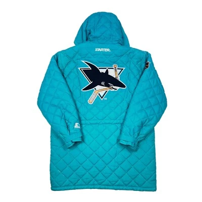 CHAQUETA GABARDINA VINTAGE RARA SAN JOSE SHARKS STARTER TOGGLE PARA HOMBRE Grande Foto 1 de 4