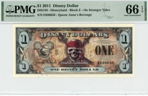 2011 $1 Disney Dollar On Stranger Tides PMG 66 EPQ (DIS158) - Picture 1 of 2