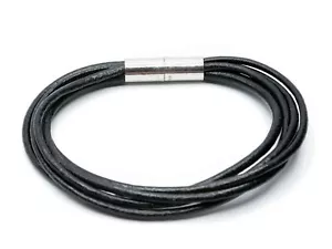 Lederarmband Herrenarmband Miniblings schwarz Leder Armband Magnetverschluss - Bild 1 von 5