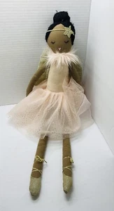 Anthropologie Starry Angel Ballerina Puppe rosa Kleid goldene Flügel und Schuhe Plüsch - Bild 1 von 6