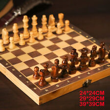 Large Chess Wooden Set Folding 39*39cm Wood Board Game Pieces Sets Chessboard 