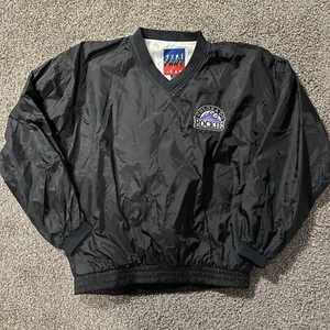 MLB Colorado Rockies XL Windbreaker Pullover Vintage VNeck Vintage - Picture 1 of 7