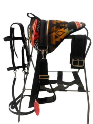 MINIATURE HORSE / SM PONY BAREBACK SADDLE PAD SET - SW -  BLACK, RED, BROWN PLUS - Image 1 of 4