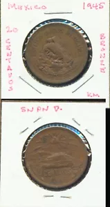 MÉXICO 1945 20 CENTAVOS (2G797) BRONCE - Imagen 1 de 1