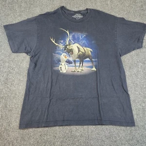 Disney Frozen Shirt Womens XLarge Blue Short Sleeve Cotton Top Crew Neck Adult - Picture 1 of 9