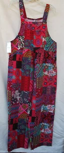 Nwt Funky Boho Hippie OVERALLS ROMPER JUMPSUIT JUMPER L - Picture 1 of 12
