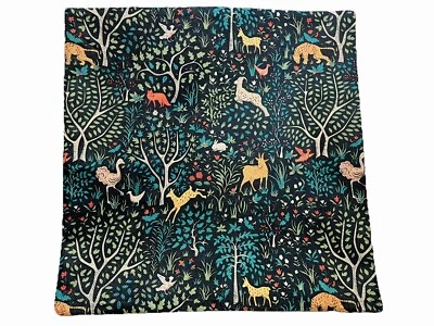 Fox Bunny Deer Nature Tapestry Throw Pillow Cover Winter Holiday Home Decor 18” - Image 1 of 4