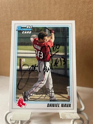 Daniel Nava Auto Signed Bowman #BP47 2010 Boston Red Sox Autographed - Image 1 of 2