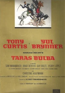 Brochure Advertising Movie Taras Bulba w Tony Curtis & Yul Brynner 1962 - Picture 1 of 3