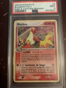 Blaziken Ex Rubino e Zaffiro Holo Raro 3/109 Pokemon 2004 PSA 9 Spagnolo - Foto 1 di 2