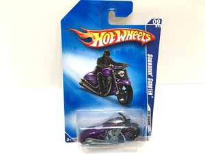 2009 Hot Wheels Designs SCORCHIN' SCOOTER MOTORCYCLE Purple Metal Flake 9 of 10 - Picture 1 of 4