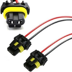 2Pcs 9005 9006 Fog Light Female Connector Adapter Wire Pigtails Socket Wire Plug - Picture 1 of 5