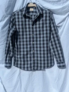 Jack & Jones black and grey check long sleeve shirt size medium in very good con - Picture 1 of 6