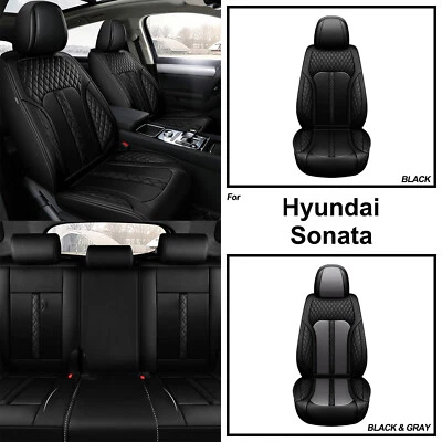 For Hyundai Sonata 2004-2014  Car 2/5 Seat Covers Faux Leather Protector Pad Foto 1 de 4